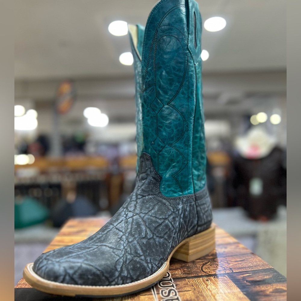 Men's genuine Elephant Cowboy boots Denim Blue